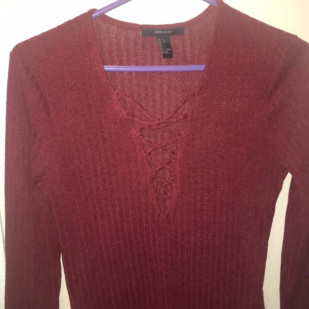 Red bodysuit with buttons